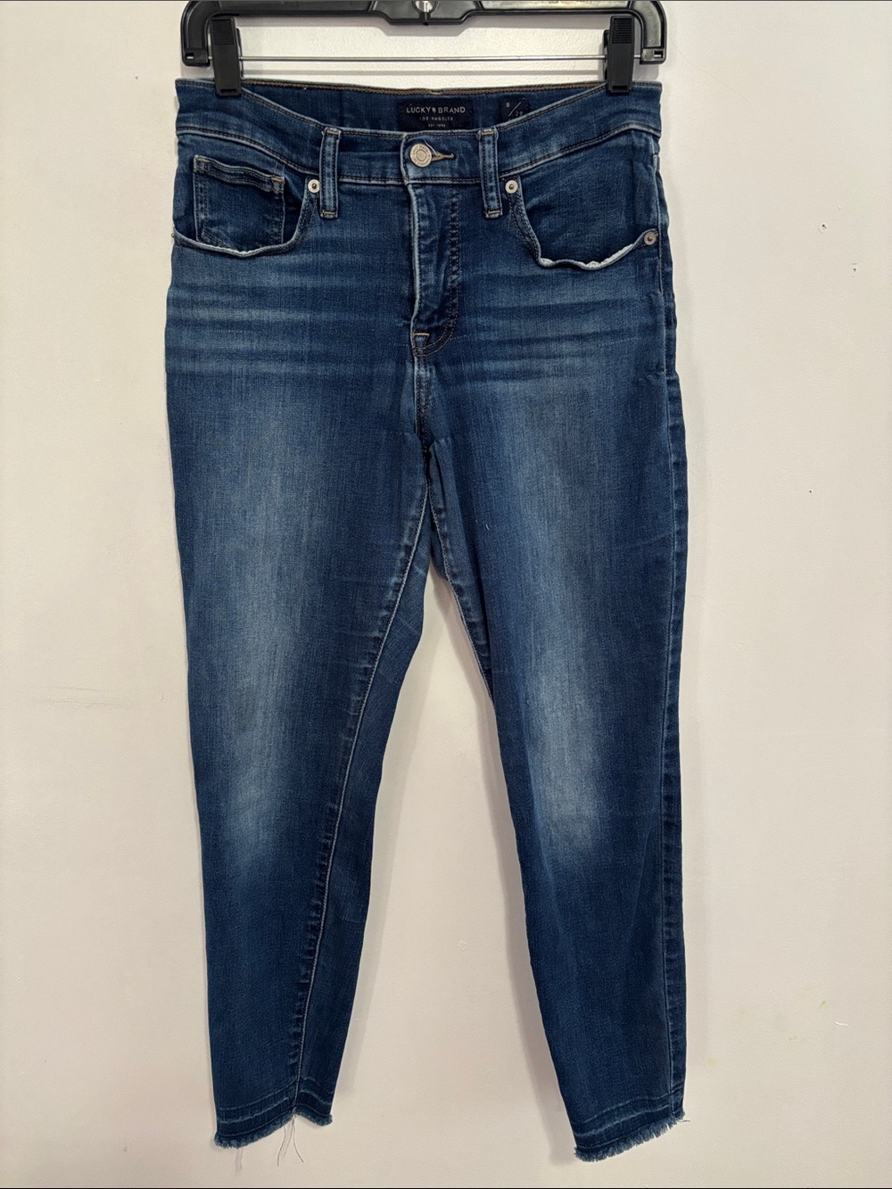 Lucky Brand Ava Skinny Ankle Jeans | Size 8 / 29 | Frayed Hem